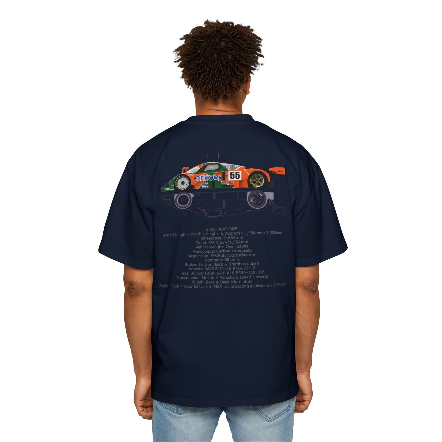 4 Rotor R26B/1991Mazda 787b Specs - Men's Heavy Oversized Tee