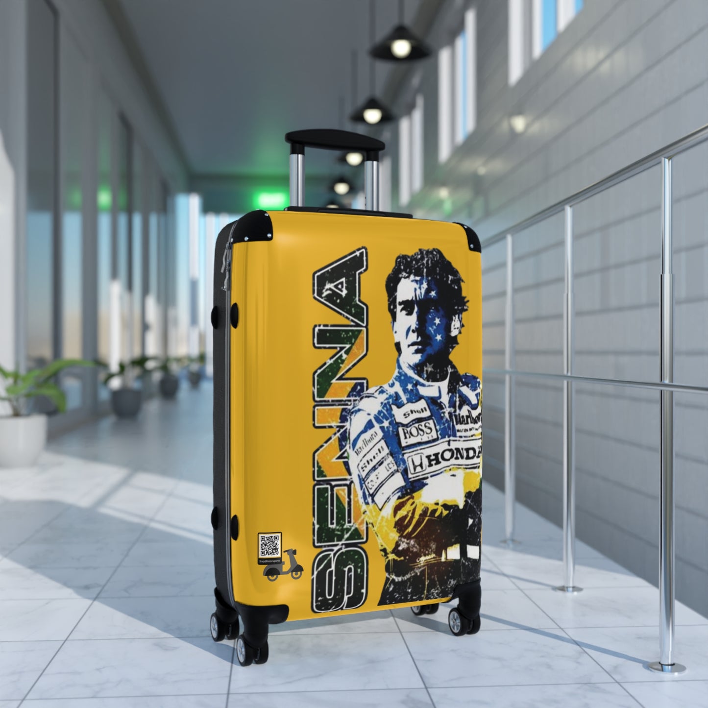 Senna Theme Suitcase - Durable Travel Luggage for Motorsport Fans