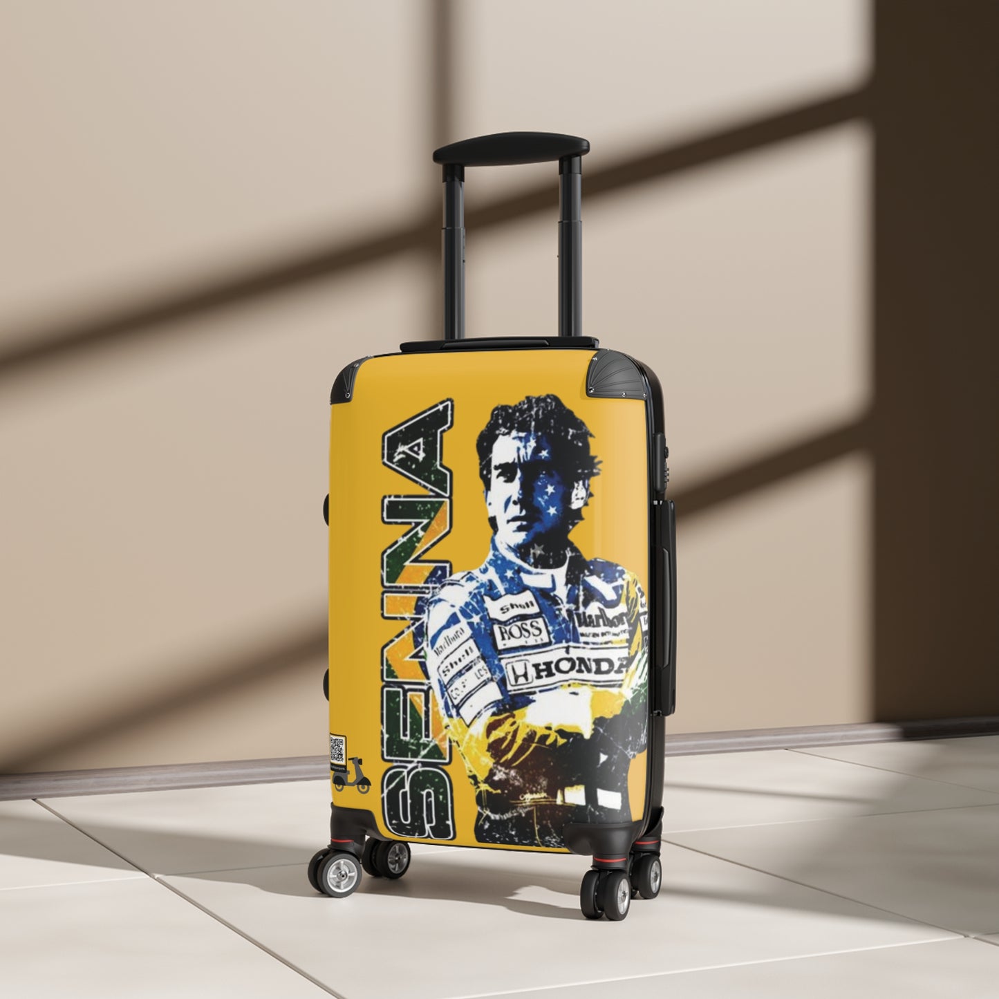 Senna Theme Suitcase - Durable Travel Luggage for Motorsport Fans