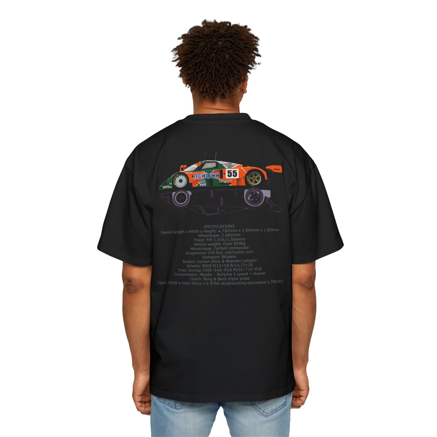 4 Rotor R26B/1991Mazda 787b Specs - Men's Heavy Oversized Tee