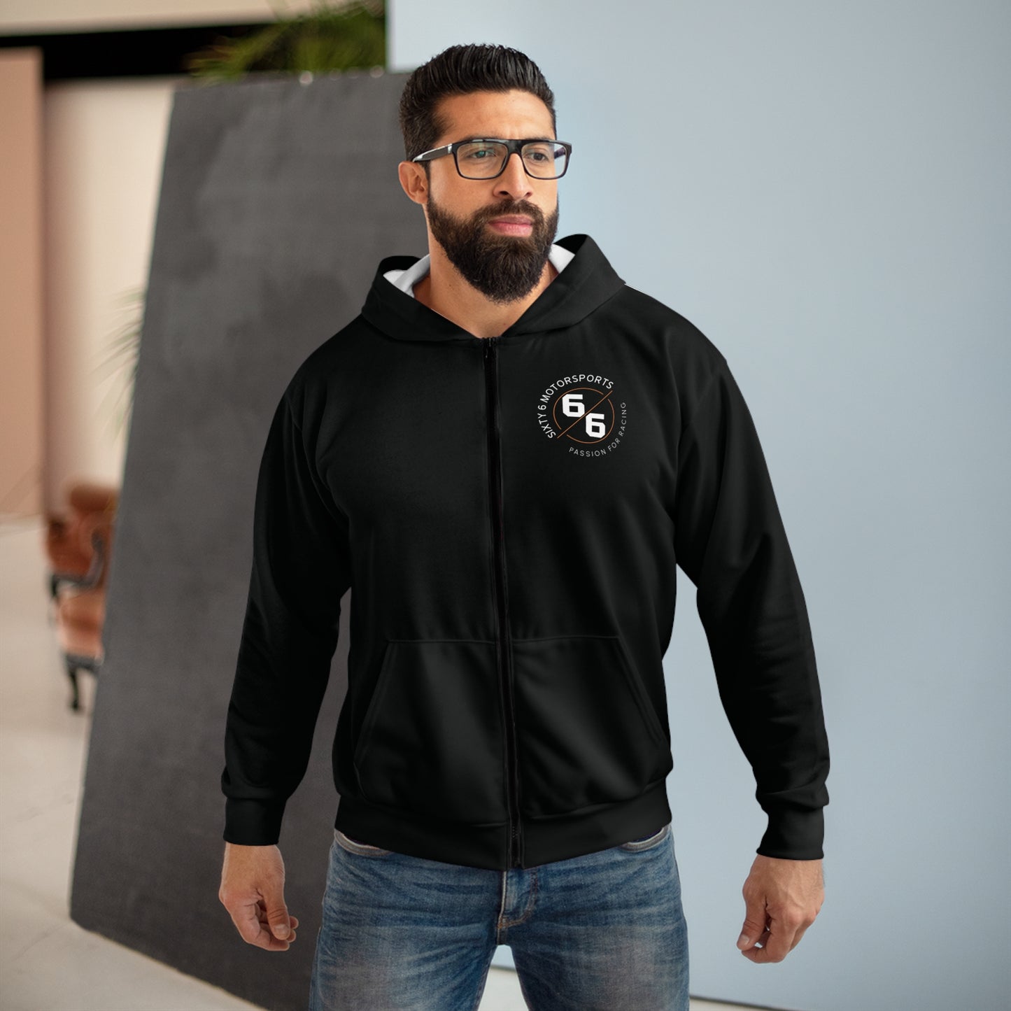 Vibrant Porsche 911 Car Art Unisex Zip Hoodie