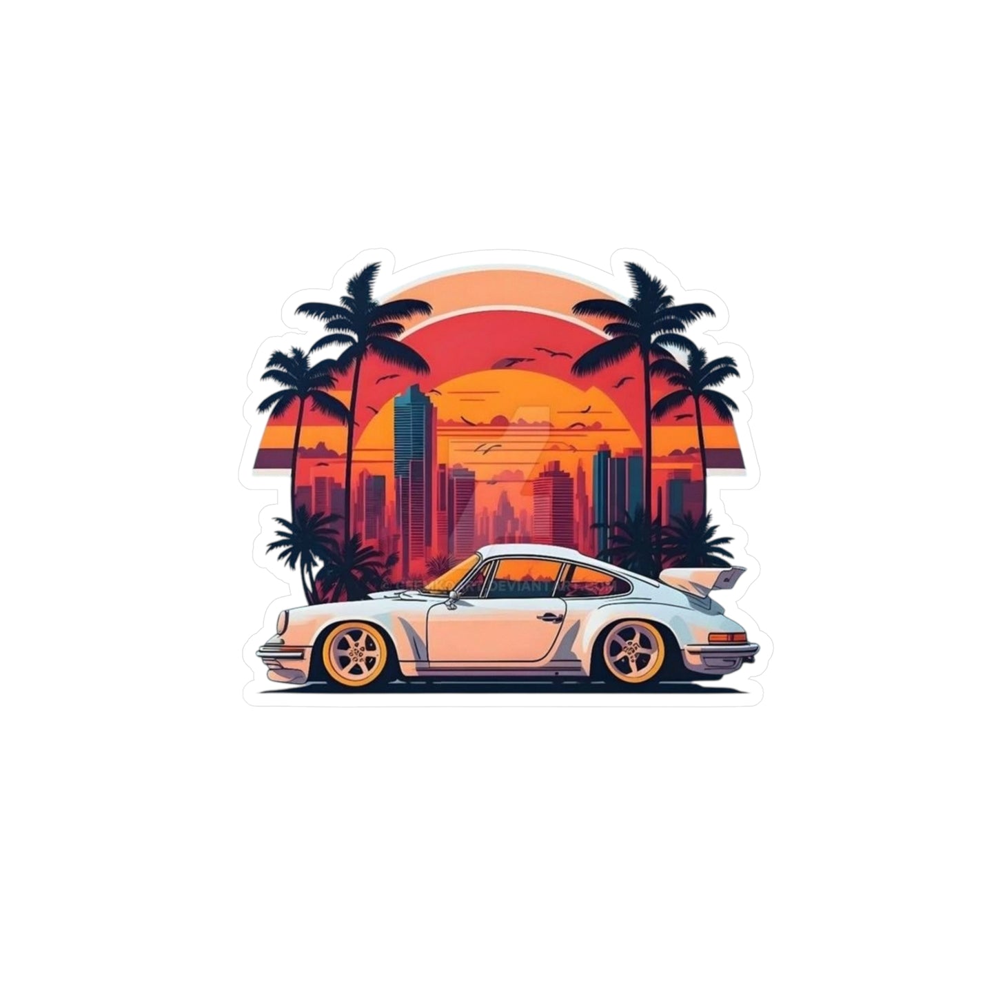 "Miami Vice" Porsche 911 Vinyl Decal