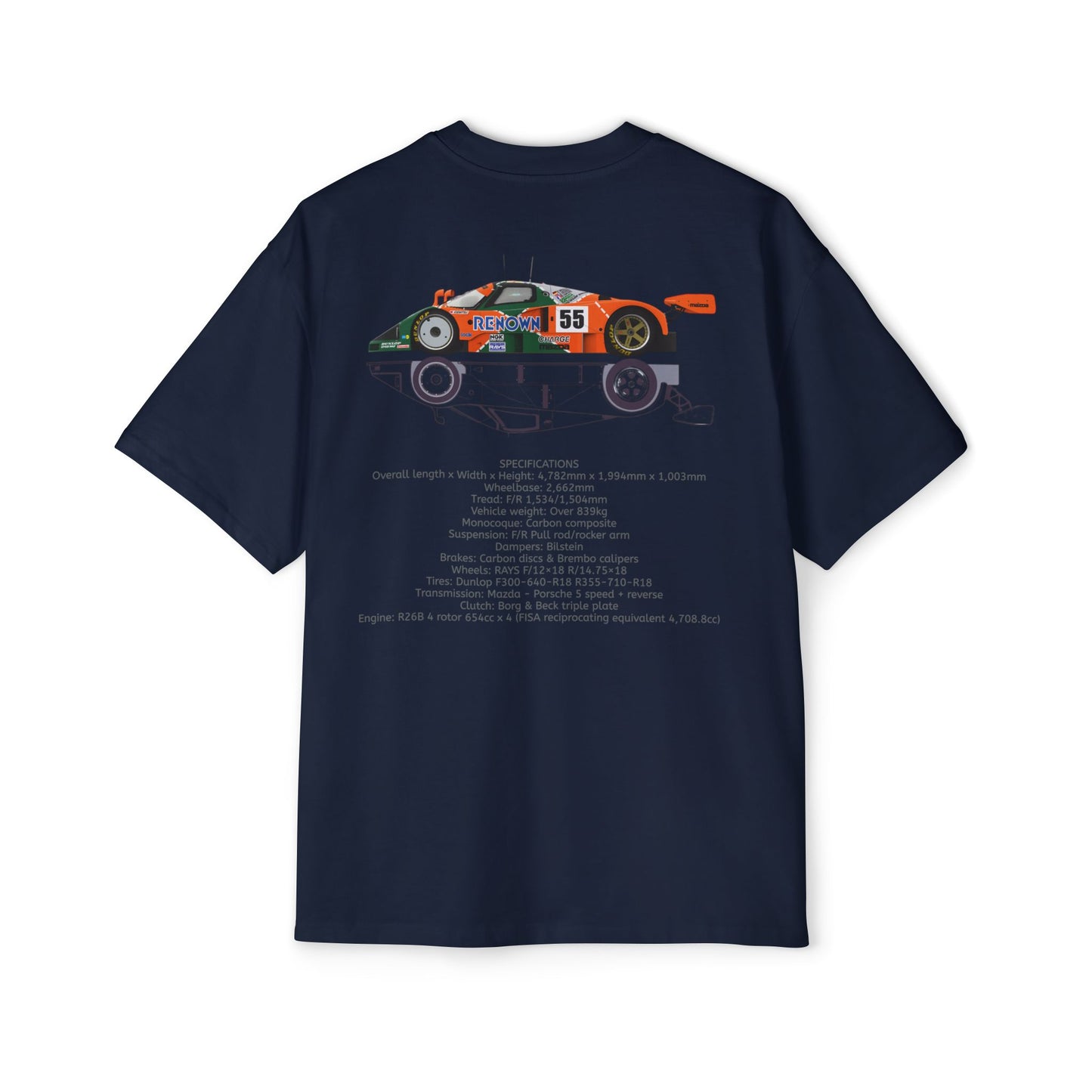 4 Rotor R26B/1991Mazda 787b Specs - Men's Heavy Oversized Tee