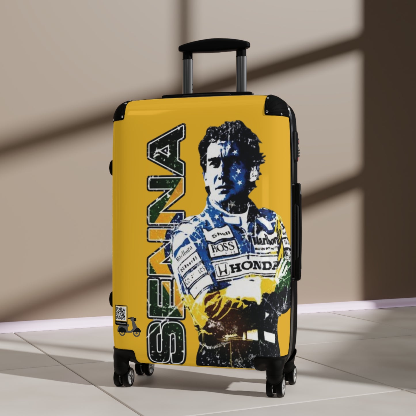 Senna Theme Suitcase - Durable Travel Luggage for Motorsport Fans